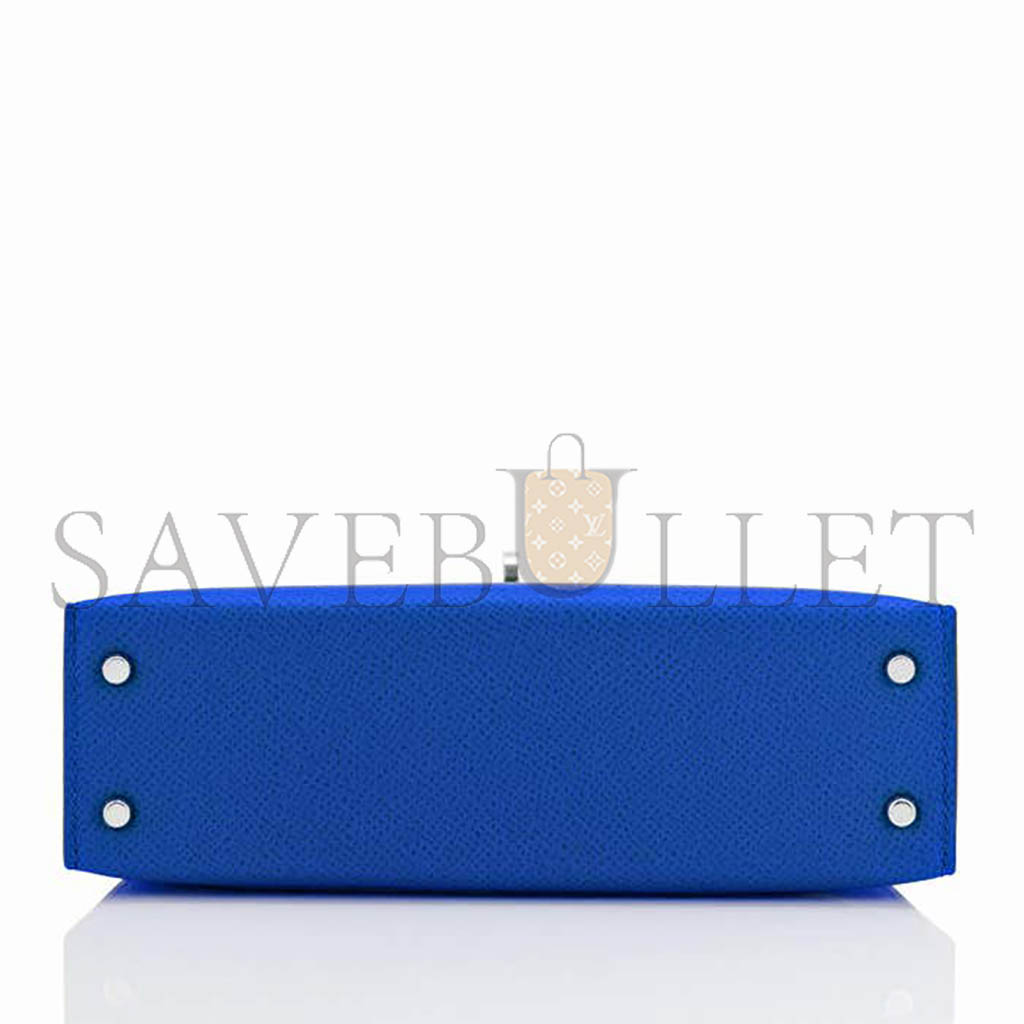 H**mes master mini kelly ii blue france epsom sellier bag (19*12*5.5cm)